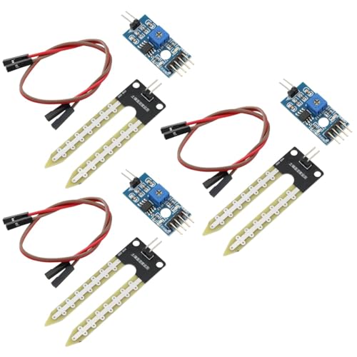 DEWOTHV LM393 Higrómetro de Suelo con Sensor de Humedad para Agua 3.3 V-5 V Módulo Sensor de Humedad del Suelo para Arduino para Cultivo de Plantas y Jardinería (Paquete de 3)