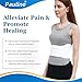 Pauline Broken Rib Brace for Women - Compression Chest Binder for Cracked Ribs Support & Chest Pain Relief - Rib Belt for Bruised Rib Cage (White, Fits 30”-45”)