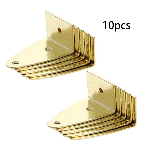 Image of MroMax Picture Photo Frame Metal Brace Bracket Hanger Gold Tone 35 x 29 x 54mm /1.38 x 1.14 x 2.13-inch Medium 10pcs