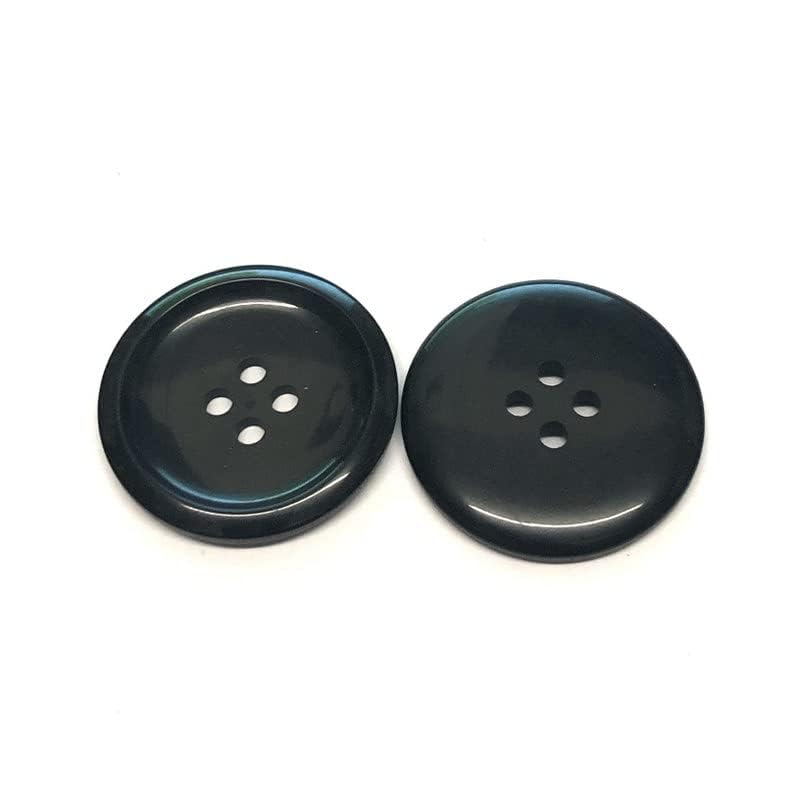 Daily Crafts Pack of 12 Resin Buttons Diameter 25 mm,(1 inch) 4 Holed for Sewing and Art and Craft Round Buttons with 4 Holes (Black) 1
