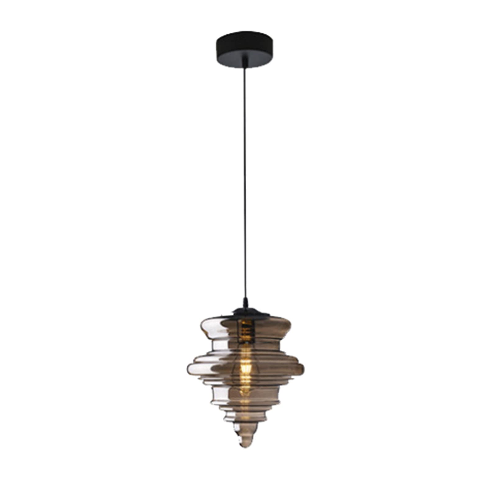 Industrial Smoke Gray/Cognac Glass Pendant Light Modern Restaurant Bedside Creative Hanging Lamp Staircase Bedroom Bar Shop Gyro Chandelier Lamps The New