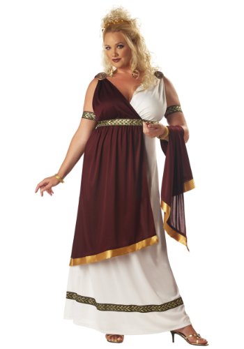 California Costumes Plus Size Roman Empress Costume 2X Maroon,White