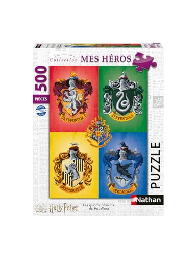 Puzzle 500 pièces : Harry Potter : Les quatre blasons de Poudlard Ravensburger Nathan