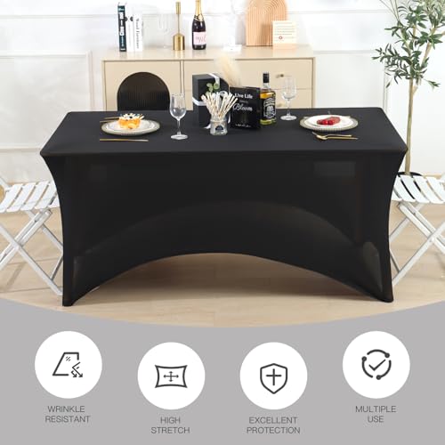 image for Fixwal 6 Pack Table Cover, 6FT Spandex Table Cloth Fitted Rectangular 