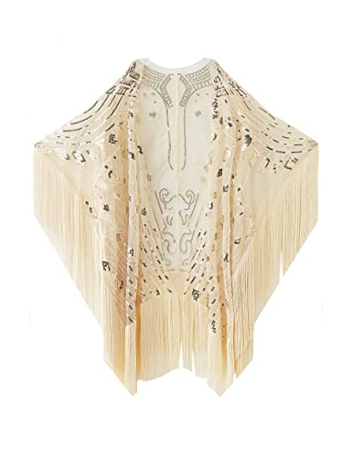 BABEYOND Beaded Fringe Shawl Wrap
