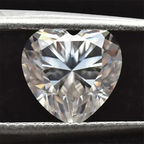 Pierre de moissanite couleur D forme cœur certifiée : le cadeau idéal pour création de bijou - 3