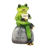 Raeasily Frog Decor Resin Statues- 1 Set Decorations for Garden Outdoor Statues,Funny Indoor Decor,6 Inch Creative Tabletop Lovely Home Accessories