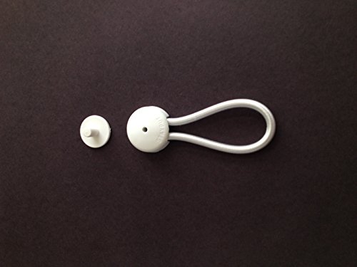 Stayput 8" White Shock Cord & Fastener, 10 Pack - Cord Length Is 8" End To End W/Out Loop #TOP4