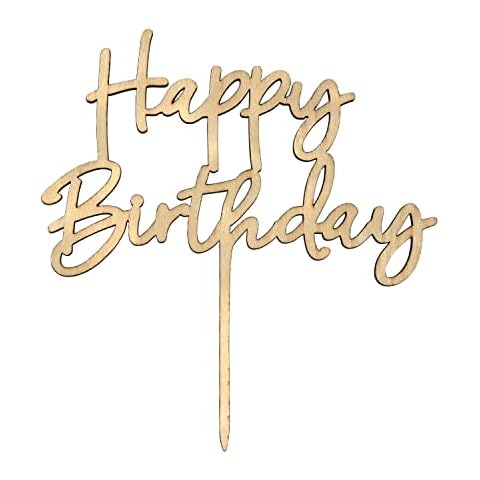 Oblique Unique® Torten Kuchen Topper Aufsatz Happy Birthday aus Holz Cover