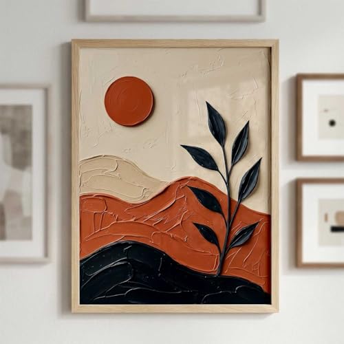 Image of kotart Boho Wall Art Home Decoration | Aesthetic Floral Paintings With Frame For Living Room Bed Room Hotel Wall Decor Digital Reprint (19x25 inch)