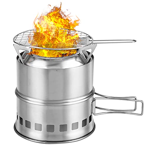 TOMSHOO Réchaud de Camping Pliable Petit Poêle Portable en Acier Inoxydable pour Barbecue Randonnée Camping Pique-Nique Cover