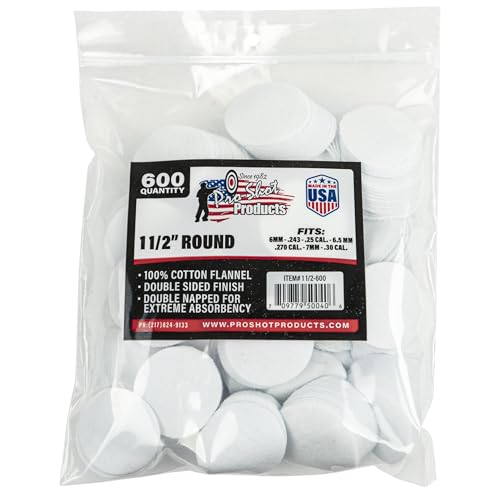 Gun Cleaning Patches - 600 Count - 1 1/2 Inch - Round