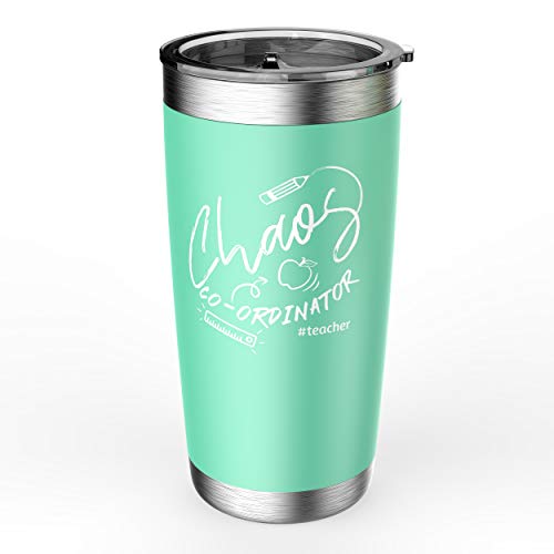 Funky Gifters Teacher Gifts - Chaos Co-Ordinator, Teacher Travel Mug - 20oz Double