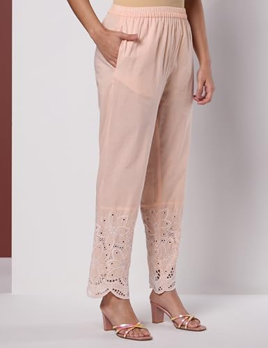 Image of Amazon Brand - Myx Women's Pure Cotton Schiffli Embroidered Kurta Set with Dupatta (Available in Plus Sizes)