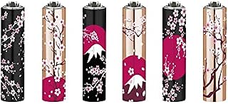 SMART PRICE 1 x CLIPPER MINI LIGHTER METAL COVER- SAKURA - ROSE GOLD BLACK SMART FLOWER Refillable STYLISH Mini Leaves Design Lighter ( SEND OUT RANDOM Colour)