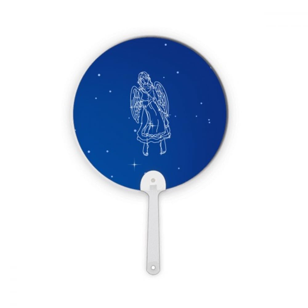 Éventail rond en plastique contre la chaleur motif constellation Vierge