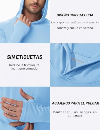 Protección UV total con la sudadera con capucha para hombre transpirable 6