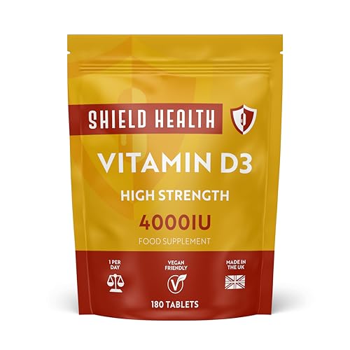 Vitamin D3 4000 IU Tablets – High Strength Vitamin D Supplement for Immune, Bone & Muscle Support – 180 Tablets