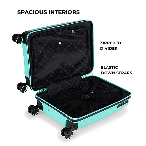 Image of Stony Brook Nasher Miles Axis 55 Cm 20 Inch Polypropylene Hard-Sided 4 Wheels Spinner Cabin Luggage Trolley Bag (Light Blue)