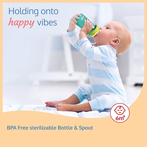 LuvLap-Happy-Hippo-Hard-Spout-Sipper-for-InfantToddler-300ml-Anti-Spill-Sippy-Cup-with-Easy-Sip-Bite-Resistant-Hard-Spout-Ergonomic-Shape-BPA-Free-6m-Green