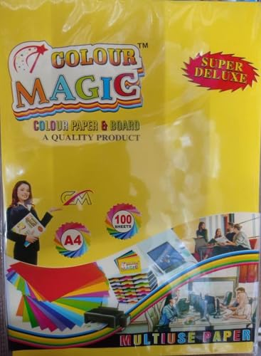 Image of Colour Magic Super Deluxe A4 Multiuse Paper and Board, 100 Sheets A QUALITY PRODUCT,PACK OF 2 (2x100=200) paper.