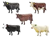 Little Buster Toys Cow Set - 5 Pack; Black Angus, Hereford, Red Angus, White Face Angus, Charolais; Get All Your Cows in one Deal!