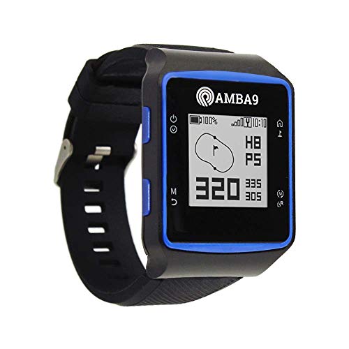 Amba9 GPS Golf Watch - Rangefinder with Preloaded Courses, Step Tracking, Distance to