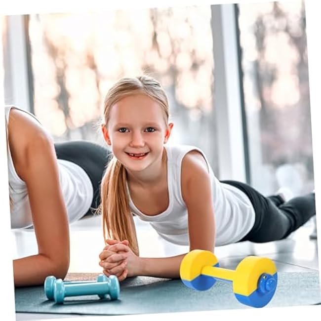 NUOBESTY 1 Pair Kids Weightlifting Dumbbells Plastic Home Exercise Dumbbell Kids Weight Lifting Set Exercise Fitness Dumbbells(Random Color)