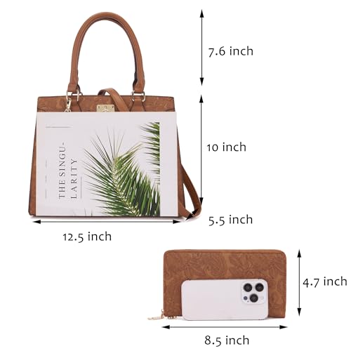 Image of Qiyuer Cute Purses Wallet Set For Women Handbags Satchel Tote Shoulder Bag | Affordable Luxury, Ideal Gift, Large Clutch Wallet, 2PCS, Sturdy Structured, Stylish, PU, Practical & Roomy for Daily & Work