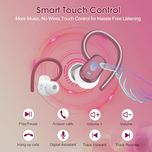Image of Wireless Earbuds Bluetooth 5.4, 50H Playtime Sport Earphones with Earhooks