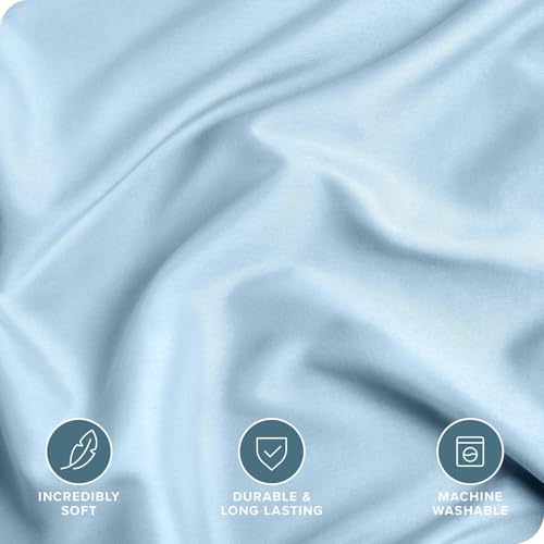 Image of Viewstar Premium Cotton Duvet Cover, Single Size 60x90 Inches, 300 Thread Count, Ultra-Soft, Wrinkle-Free, Cotton-Quilt /Comforter Zipper Cover (Sky Blue)