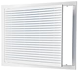 400x300mm Weiß Kunststoff Lüftungsgitter mit Filter - Hybrid Gitter - Lüftungsklappe Revisionsklappe