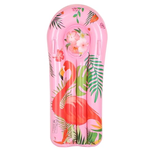 Tabla de surf inflable para niños con asas, tabla de surf hinchable portátil para niños, playa, surf, natación, verano, diversión acuática (rosa)