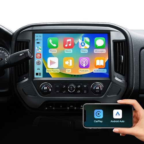 13.1 inch Car Stereo Radio for Chevy Silverado/GMC Sierra 2014-2018,Android 12 Touch Screen with Wireless CarPlay,Android Auto,GPS Navigation/WiFi/1080P Backup Camera/BT/FM/SWC (13.1" 3G+32G