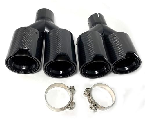 Silencieux d'échappement universel double noir 1 paire inox 67mm-93mm