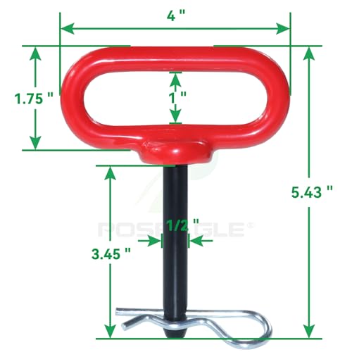 Image of [Upgraded] Universal Heavy Duty Zero Turn Mower Trailer Hitch | Including Red Lawn Mower Trailer Hitch Pin, Hardware kit(4 Bolts+2x Nuts+1 R-Clip) and L Socket Wrench