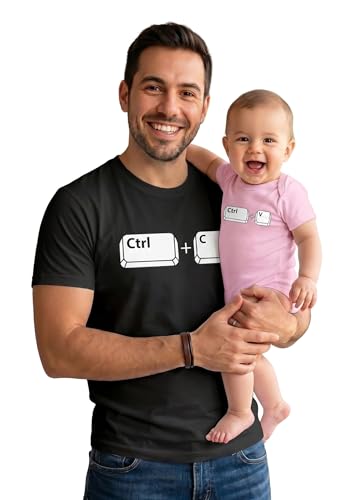 Tstars Ctrl C Ctrl V Dad and Baby Matching Shirts - Funny Daddy and Me Outfit for Father's Day or...