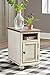 Signature Design by Ashley Realyn French Country Chair Side End Table, Cabinet Storage with Shelf, Outlets and USB Ports, Wood, 14