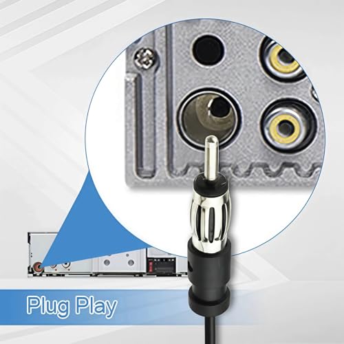 AURUM Dab Antenne Auto, Autoradio Antenne mit DAB+ FM Verstärker, Scheibenantenne Auto Selbstklebend Universal für Auto SUV LKW – 3m Kabel & DIN Plug Anschluss (2025-A01)