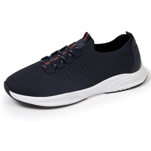 Isotoner - Zapatillas para hombre con cordones, suela de memoria de forma, Marina Oscur, 45 EU