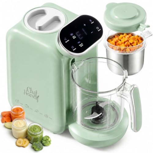 Chefhandy 7-in-1 Babynahrungszubereiter mit Dampfgarer & Mixer, Grün