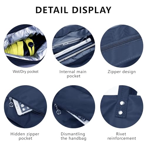 Women Multi Pocket Tote Bag Waterproof Nylon Shoulder Bags Travel Handbags Ladies Satchel Purse Laptop Bags4