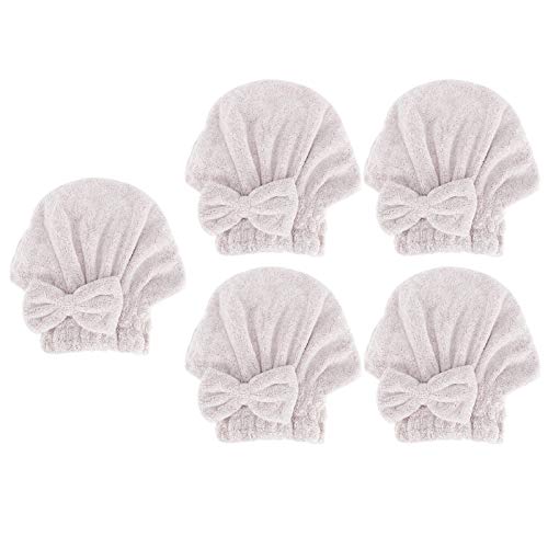 01 02 015 Toalla Envuelta en el Cabello, Color Puro, Fácil de Cuidar para Fibra de Carbono, Hermoso Sombrero de Toalla de Baño, para la Protección de la Piel de la Cara, el Baño(Lazo Rojo)