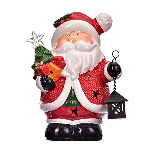 Enfeite Natalino Papai Noel de Led Vermelho 22cm