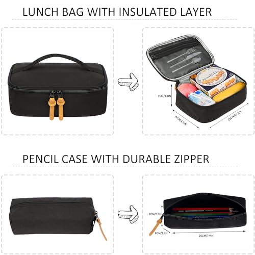 Image of SUPACOOL Casual Laptop Backpack, Lunch bag, Pencil bag, School backpack with USB Port for Men and Women, Bookbag for Boys and Girls, Backpack Set(3PCS Black)