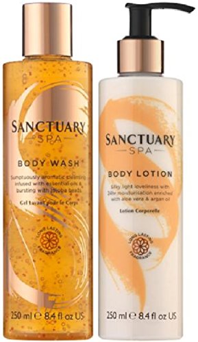 (2 PACK) Sanctuary Spa Cleansing Burst Body Wash 250ml & Sanctuary Spa Silky Smooth Body Lotion 250ml by Sanctuary Spa Covent Garden