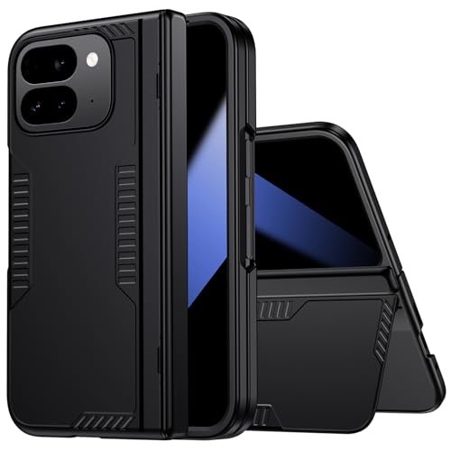 spoovcto for Google Pixel 9 Pro Fold Case with Hidden Kickstand, Built-in Privacy Screen Protector, Ultra-thin Shockproof Protective Case Cover for Pixel 9 Pro Fold (Black, Privacy Screen)