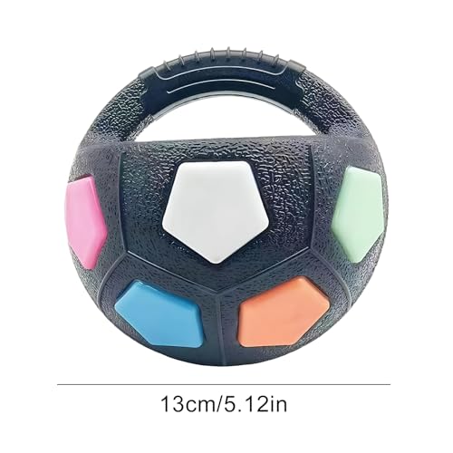 Generisch Groß Hundeball Unzerstörbar mit Handle,The Mellow Dog Calming Ball,Interaktives Hundespielzeug,Hundetrainingsspielzeug,Geeignet für Große und Kleine Hunde (Schwarz)