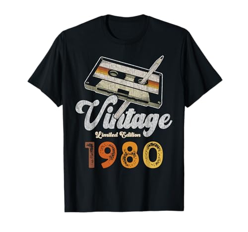 Vintage 1980 Crayon à Cassette 45ème Anniversaire T-Shirt