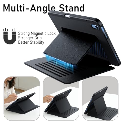 Image of JETech Multi-Angle Stand Case for iPad (A16) 11th /10th Gen, Black